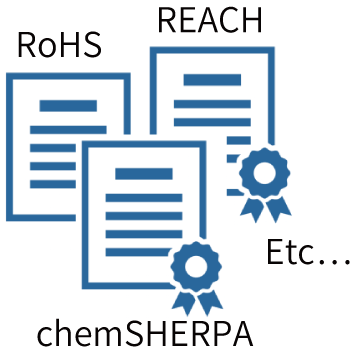 Environmental compliance documents (RoHS, REACH, chemSHERPA)